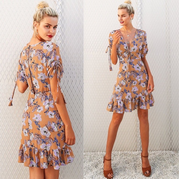 💐 SUMMER DRESSES💐floral hi low dresses - Picture 2 of 3